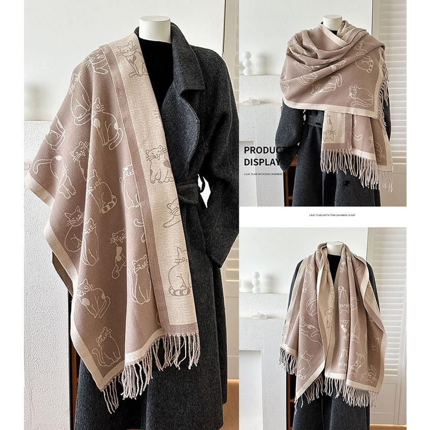 ストール 秋冬 あたたか マフラー 柔らかい リバーシブル ひざ掛け