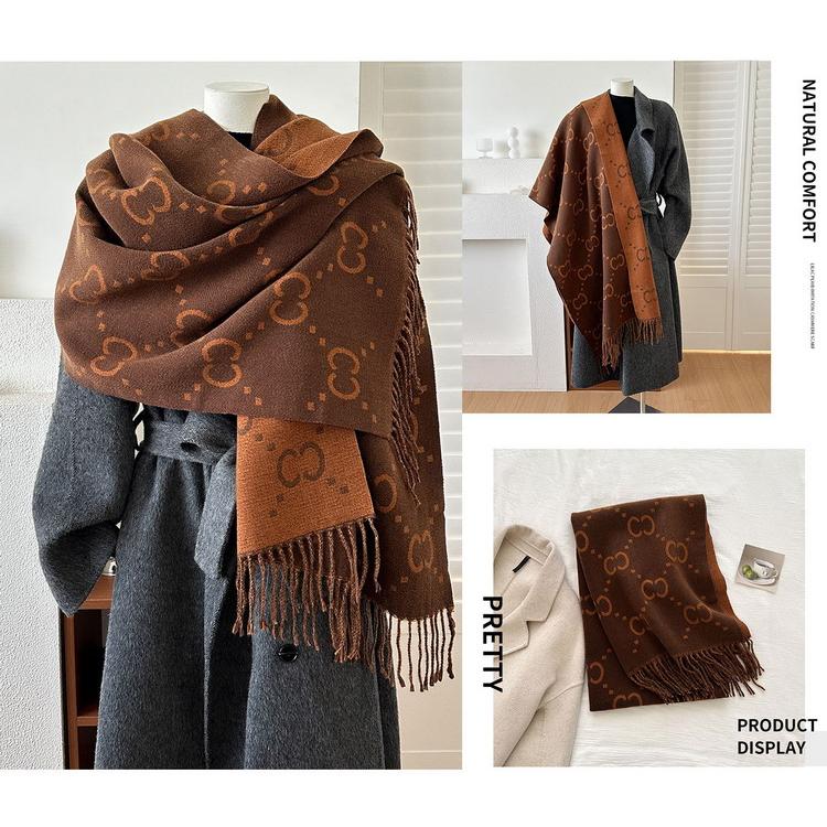 ストール 秋冬 あたたか マフラー 柔らかい リバーシブル ひざ掛け