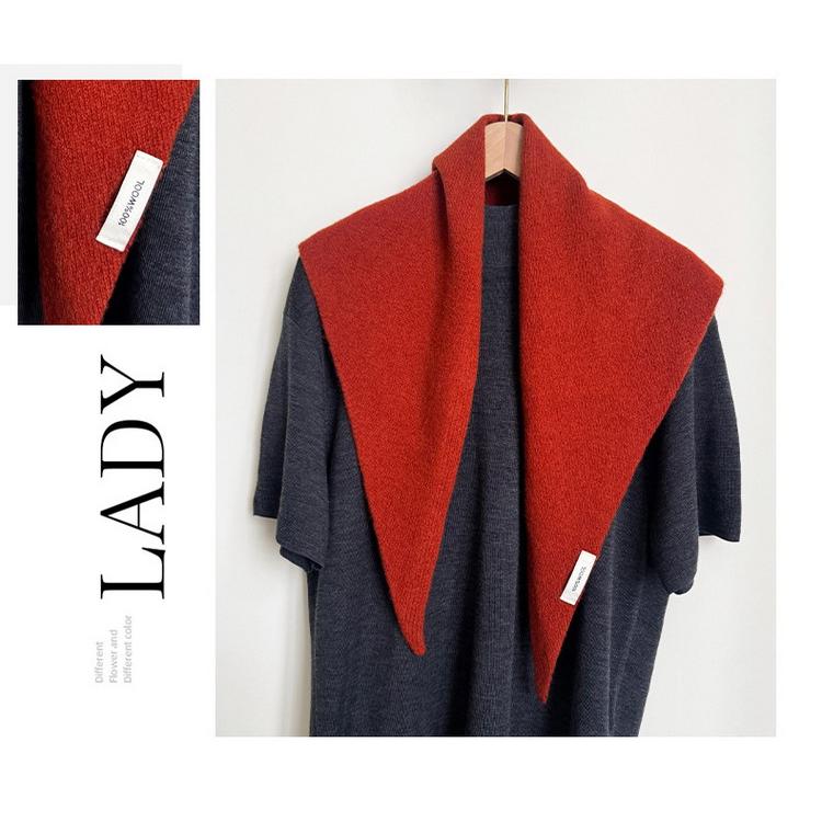 トライアングルストール 100％ウール バンダナ 柔らかい ニット