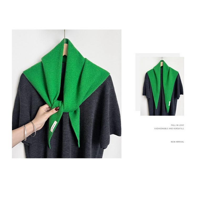 トライアングルストール 100％ウール バンダナ 柔らかい ニット