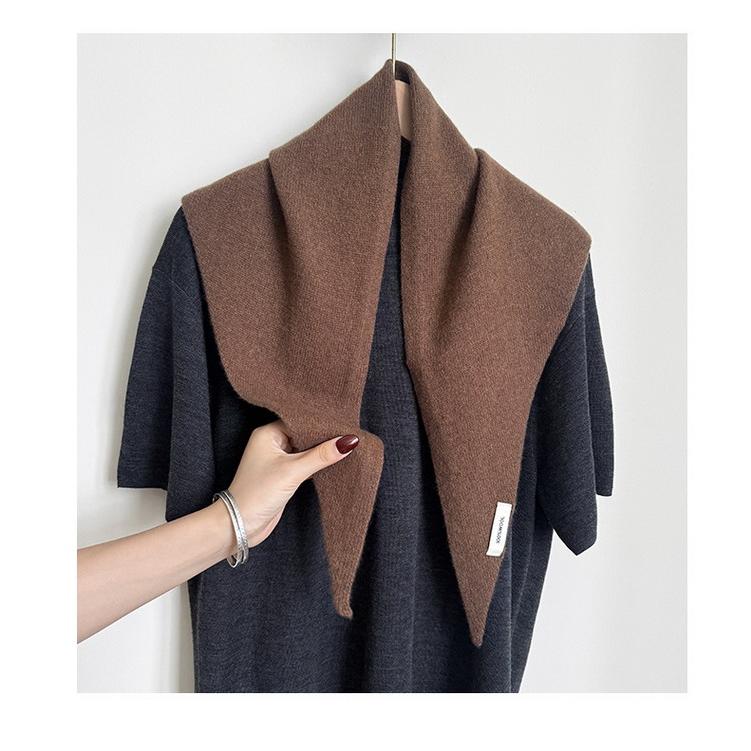 トライアングルストール 100％ウール バンダナ 柔らかい ニット