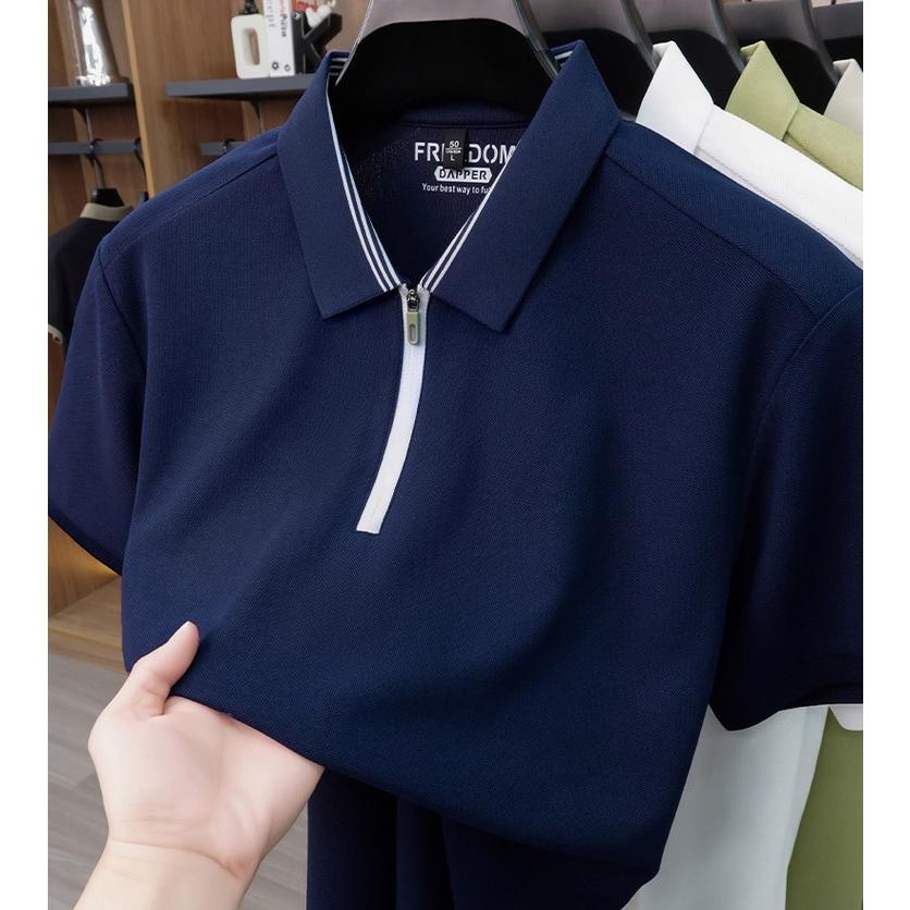 ポロシャツ トップス 半袖ポロシャツ polo ハーフジップ tシャツ