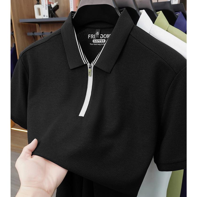ポロシャツ トップス 半袖ポロシャツ polo ハーフジップ tシャツ