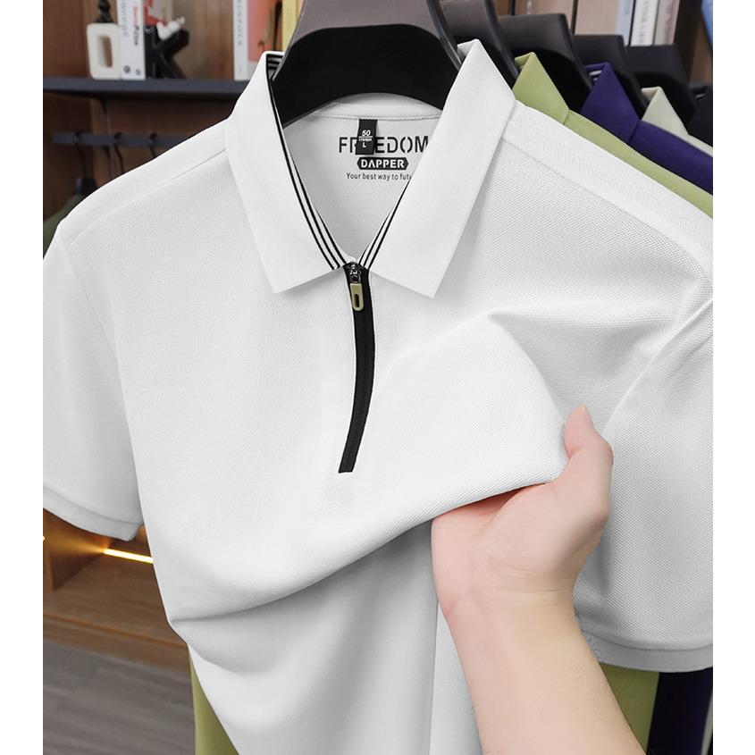 ポロシャツ トップス 半袖ポロシャツ polo ハーフジップ tシャツ