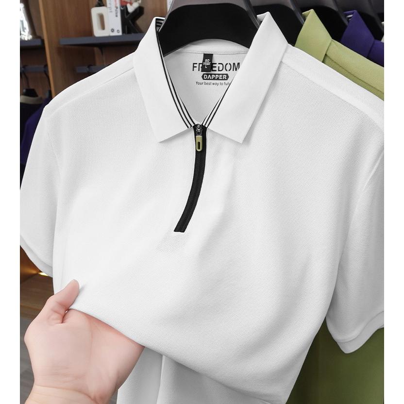 ポロシャツ トップス 半袖ポロシャツ polo ハーフジップ tシャツ