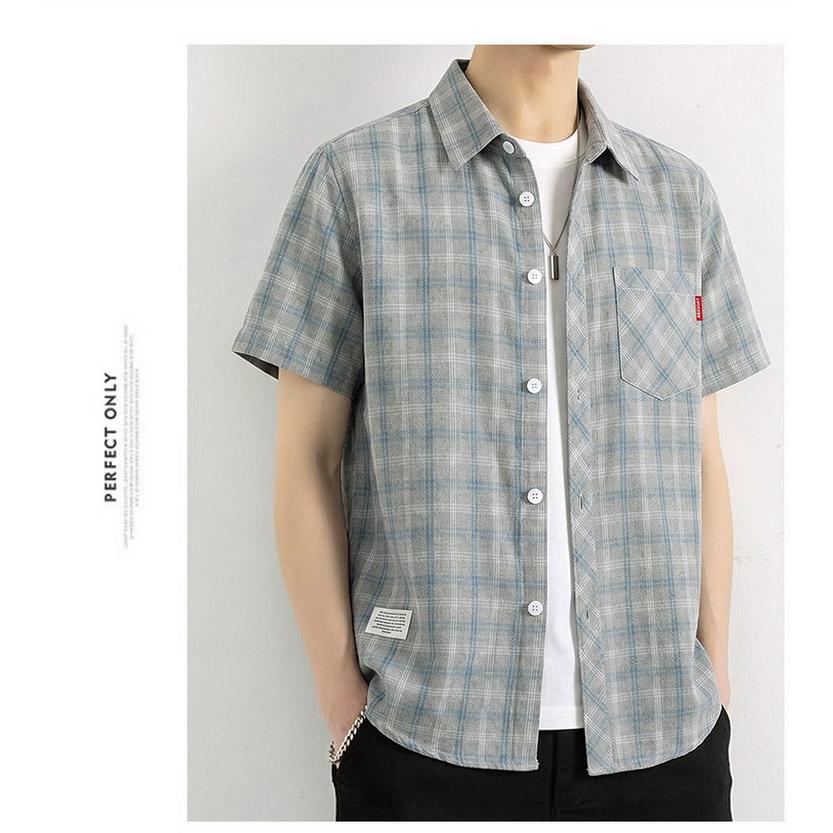 whimsy ネルシャツ 半袖 チェック柄 グレー チェックシャツ 半袖 ネルシャツ カジュアルシャツ トップス 夏服
