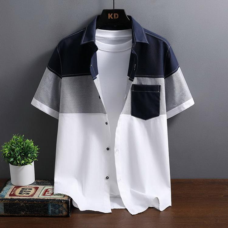 シャツ 半袖 切り替え カジュアルシャツ トップス 夏服 サマー メンズ ファッション 父の日