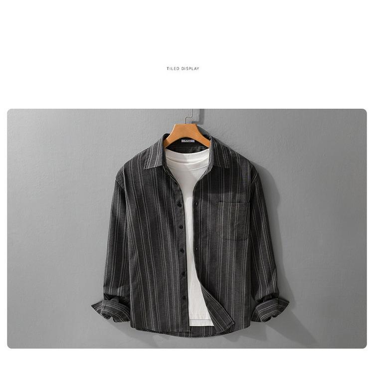 ストライプシャツ カジュアルシャツ メンズ シャツ トップス 秋服 秋物 長袖 30代 40代 50代 ファッション |  | 10