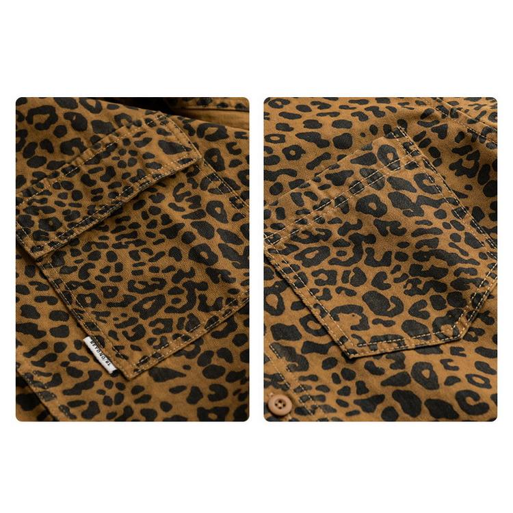 シャツ レオパード柄 100％綿 秋服 秋物 カジュアルシャツ きれいめ コットンシャツ トップス 長袖 メンズ |  | 12