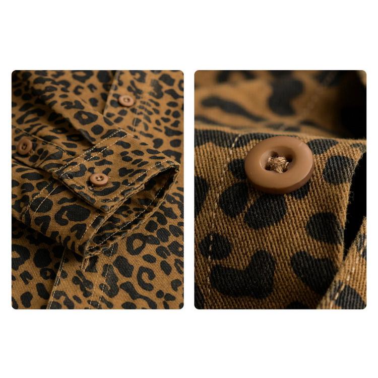 シャツ レオパード柄 100％綿 秋服 秋物 カジュアルシャツ きれいめ コットンシャツ トップス 長袖 メンズ |  | 13