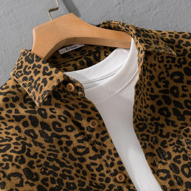シャツ レオパード柄 100％綿 秋服 秋物 カジュアルシャツ きれいめ コットンシャツ トップス 長袖 メンズ |  | 17