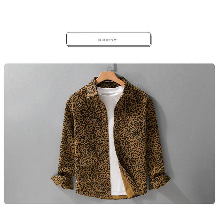 シャツ レオパード柄 100％綿 秋服 秋物 カジュアルシャツ きれいめ コットンシャツ トップス 長袖 メンズ |  | 08