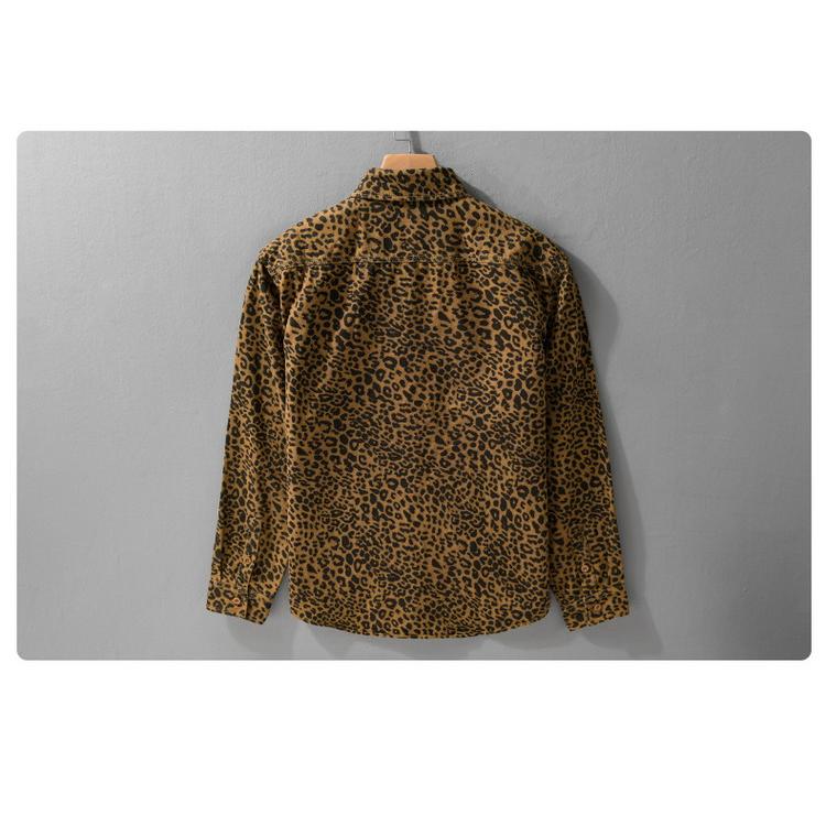 シャツ レオパード柄 100％綿 秋服 秋物 カジュアルシャツ きれいめ コットンシャツ トップス 長袖 メンズ |  | 09