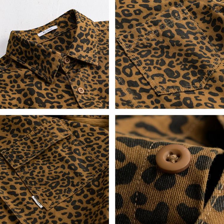 シャツ レオパード柄 100％綿 秋服 秋物 カジュアルシャツ きれいめ コットンシャツ トップス 長袖 メンズ |  | 10