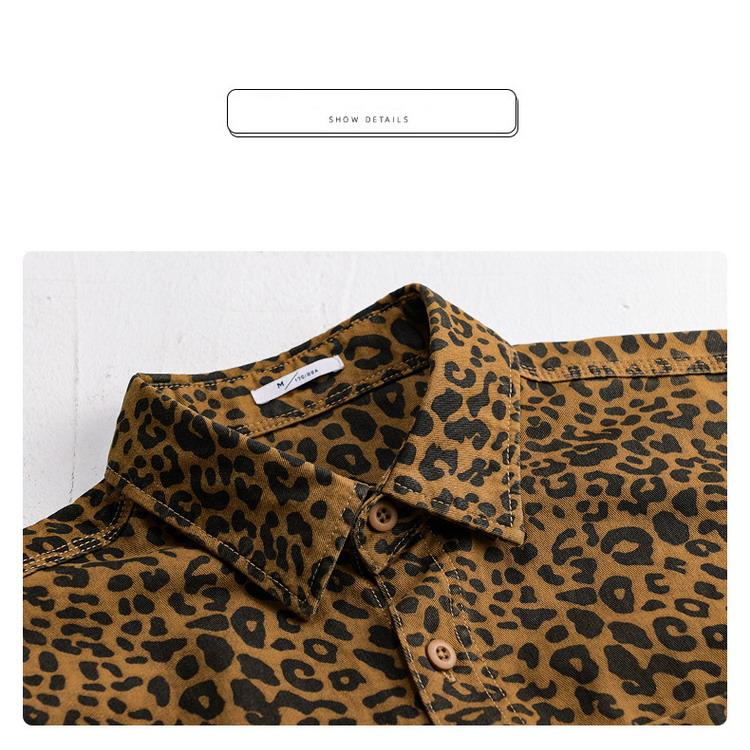シャツ レオパード柄 100％綿 秋服 秋物 カジュアルシャツ きれいめ コットンシャツ トップス 長袖 メンズ |  | 11