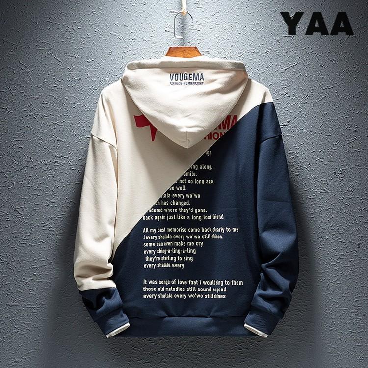 メンズ 長袖パーカー プルオーバーパーカー パーカー 部屋着 配色