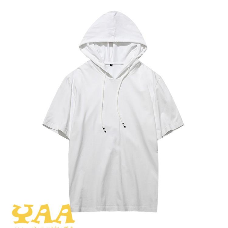 パーカー メンズ 半袖パーカー プルオーバーパーカー 夏 サマー パーカ トップス フード付きTシャツ お兄系 2023 トップス バルマン 半袖パーカー フード付き ホワイト