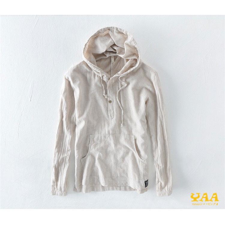パーカー メンズ 綿麻 リネンパーカー サマーパーカー パーカ 長袖