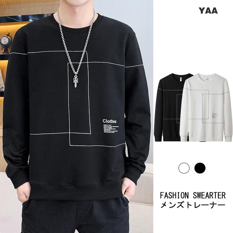 トレーナー メンズ トップス 春物 春服 クルーネック 細身 10代 代 30代 22 春 秋 新作 Ypy9934 Yaa 通販 Yahoo ショッピング