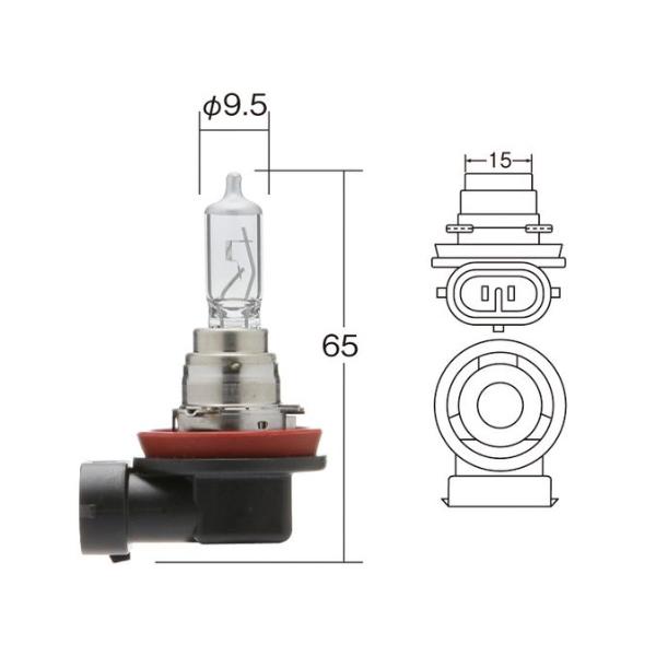 ハロゲン バルブ H16 フォグランプ ライト 12V 19W PGJ19-3 T9.5 クリア 1個 ノーマルバルブ 小糸製作所 小糸 KOITO 0140｜yabumoto1｜03