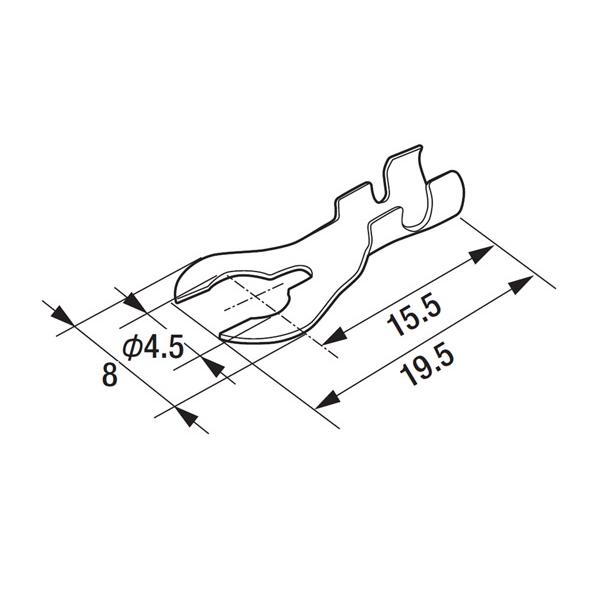 日立 Astemo クワ形端子 1袋 100個入 ボルト穴φ4mm 適用電線0.5〜1.25sq　圧着ターミナル B-21 ネコポス送料無料｜yabumoto20｜03