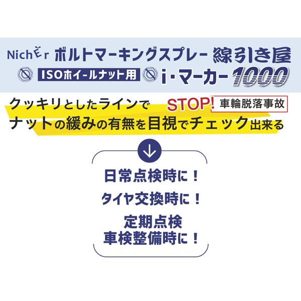 NichEr ニッチャー ボルトマーキングスプレー 線引き屋 i・マーカー1000 200ml 1本 青 IM10B ISOホイルナット用 ...