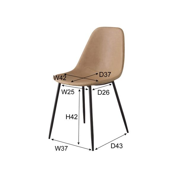 東谷 チェア ベージュ W43×D54×H80×SH45 TEC-40BE シェルチェア ダイニングチェア シンプル ソフトレザー メーカー直送 送料無料｜yabumoto27｜02