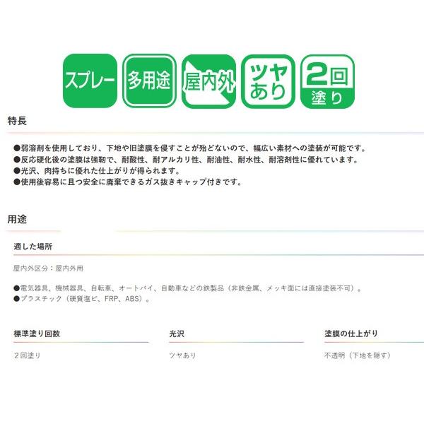 アサヒペン 2液 ウレタンスプレー クリヤ 300ml 1本 弱溶剤型 透明 塗料 塗装 DIY 屋内外 多用途 ツヤあり｜yabumoto28｜03