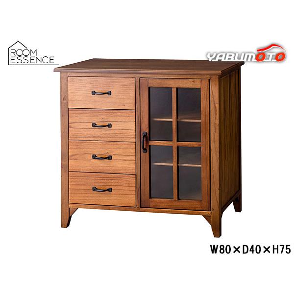 東谷 ティンバー キャビネット ブラウン W80×D40×H75 PM-320 完成品 