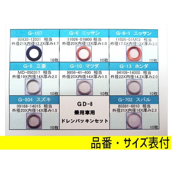 ドレン パッキン ワッシャ セット 純正タイプ 8種入 トヨタ 日産 三菱 ホンダ マツダ スズキ スバル など ケース付 Gd 8 Gd 8 01 キャッスルパーツ 通販 Yahoo ショッピング