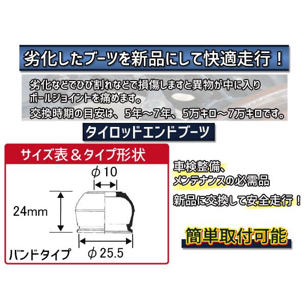 ■アテンザ GG3P GG3S GY3W タイロッドエンドブーツ ロアボールブーツ 4個セット 大野ゴム 送料無料｜yabumoto30｜02