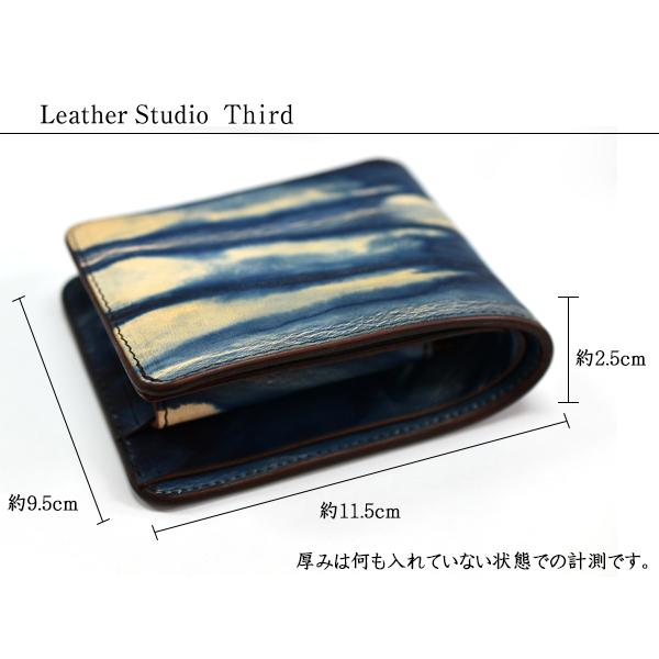 日本一の職人が手掛ける 本革 牛革 天然藍 二つ折り 財布 ウォレット