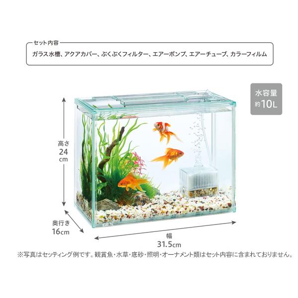 金魚元気 GEX ぶくぶくクリア 300 約 幅31.5×奥行16×高さ24cm