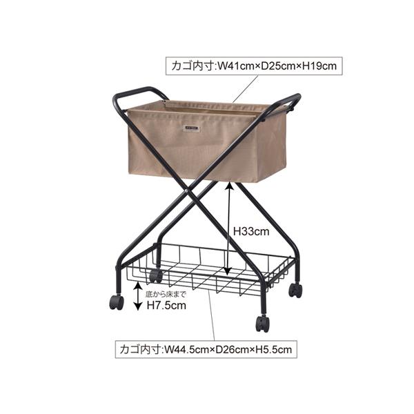 東谷 フォールディング バスケットワゴン ベージュ W52.5×D35×H66 MIP-83BE 折りたたみ キャスター付き メーカー直送 送料無料｜yabumoto｜02