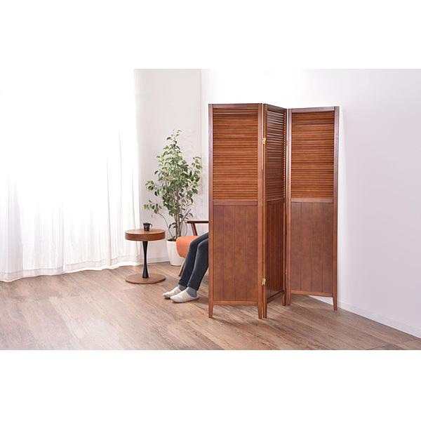 東谷 スクリーン 3連 ブラウン W40×D3P×H160 OP-509BR 完成品