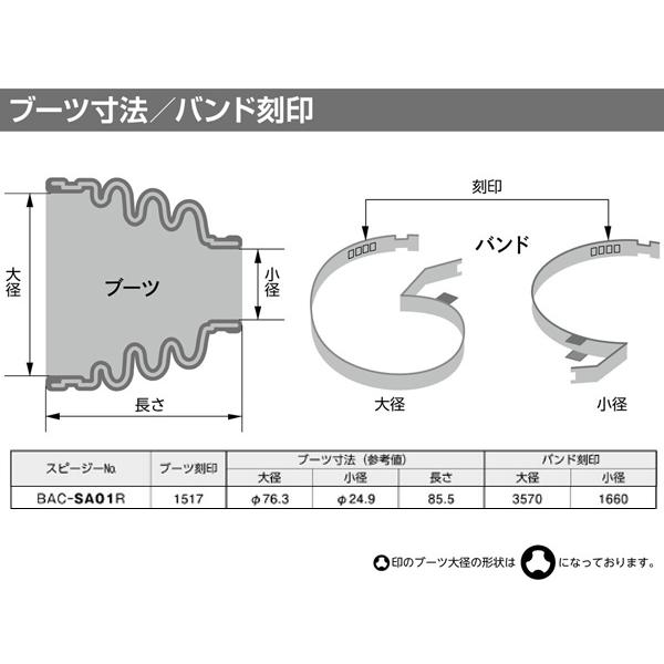 レガシィ BE5 ドライブシャフトブーツ リア インナー 左右共通 片側 1