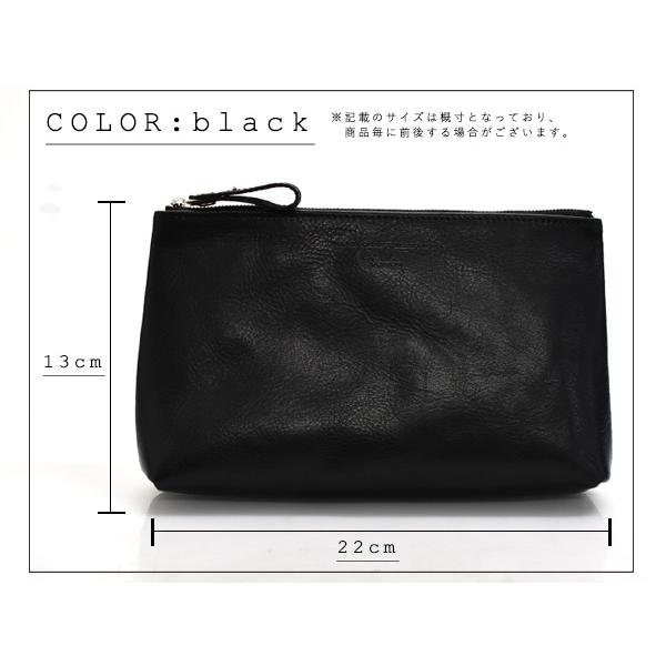 CALF カーフ 本革 レザーポーチ LLサイズ ブラック black 日本製 大きめ 旅行 トラベル 鞄 整理 Leather 黒 送料無料_1