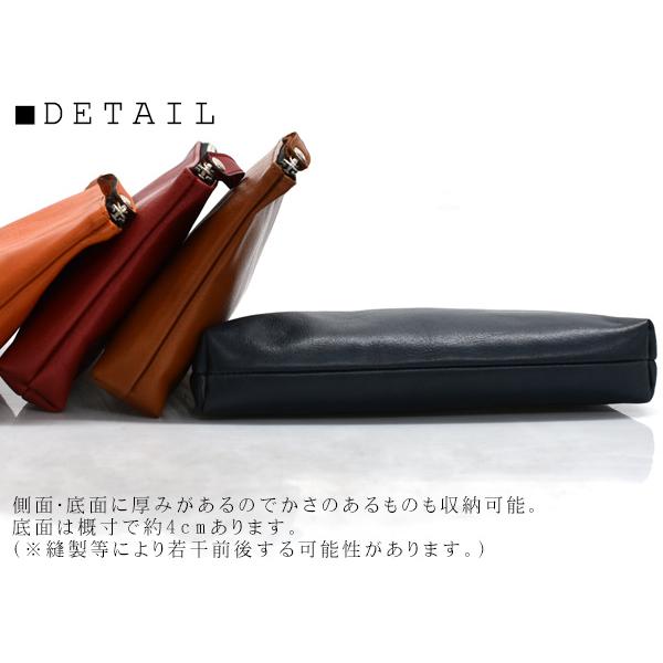 CALF カーフ 本革 レザーポーチ LLサイズ ブラック black 日本製 大きめ 旅行 トラベル 鞄 整理 Leather 黒 送料無料_2