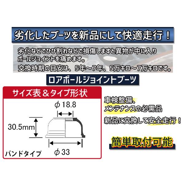 ■オデッセイ RB1 RB2 RB3 RB4 タイロッド エンド ブーツ DC-1125 ロアボール ジョイント ブーツ DC-1623 大野ゴム 4個セット 送料無料｜yabumoto｜03