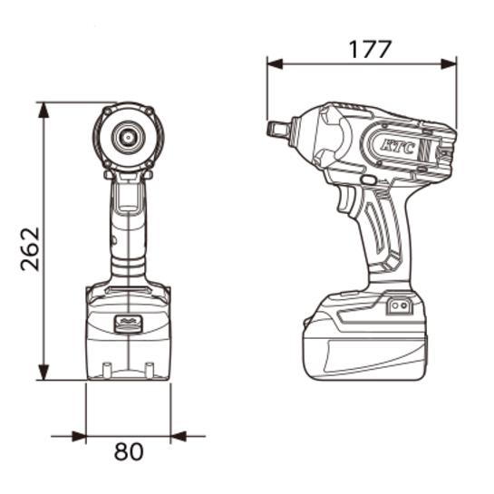 KTC KTC 12.7sq. コードレス トルクリミットインパクトレンチ セット