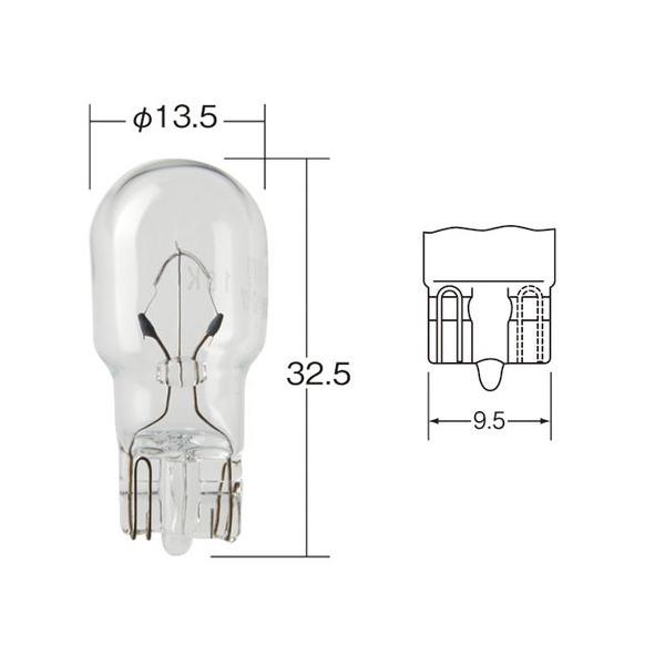 白熱 バルブ ウインカー ランプ ライト ウェッジ 12V 10W W2.1×9.5d T13 クリア 10個 ノーマルバルブ 小糸製作所 小糸 KOITO 1772｜yabumoto｜03