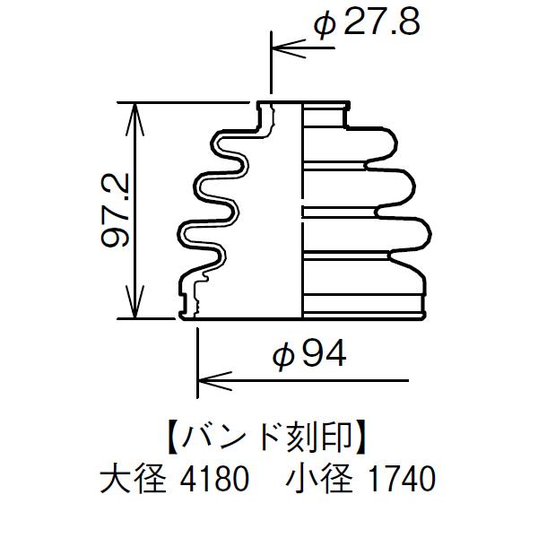 オデッセイ RB3 RB4 ドライブシャフトブーツ フロント アウタ側 左右共通 片側 1個 ミヤコ自動車 分割式 ワレ有 M-522GT｜yabumoto｜03