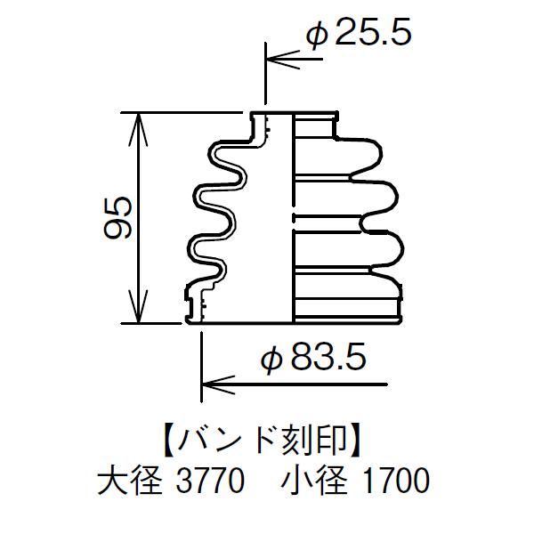 ヴィッツ NSP135 オーリス NZE184H ドライブシャフトブーツ フロント アウタ側 左右共通 片側 1個 ミヤコ自動車 分割式 ワレ有 M-551GT｜yabumoto｜03