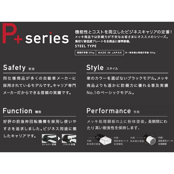ワゴンR MH23S ルーフレール無車 H20.9〜H24.9 ルーフキャリア TUFREQ タフレック PE22B1+ P+シリーズ 4本脚 法人のみ配送 送料無料_1