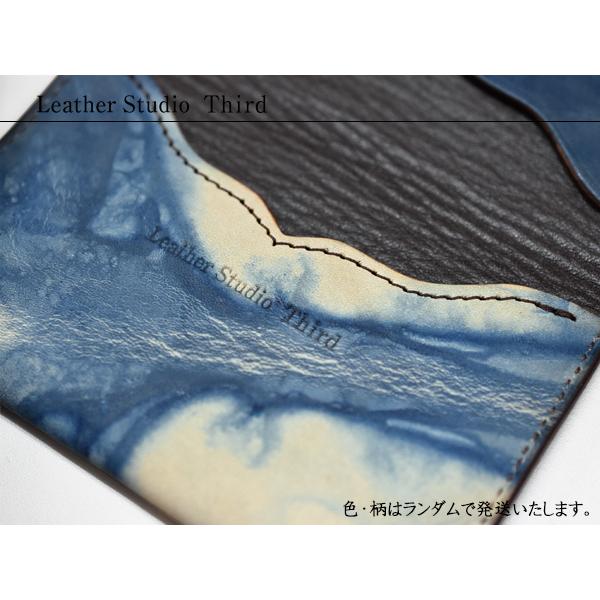 日本一の職人が手掛ける 本革 牛革 天然藍 名刺 カード 入れ 空 メンズ