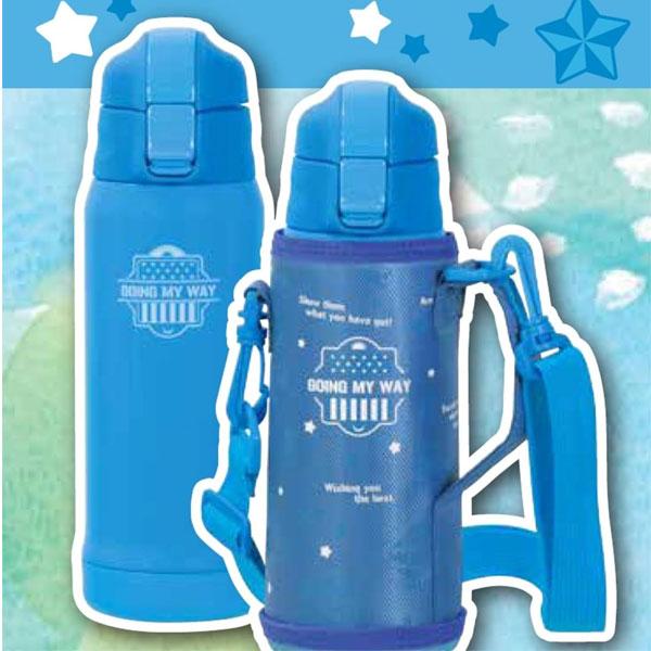 パール金属 ダイレクトボトル 600ml (ブルー) ポーチ付 キッズ