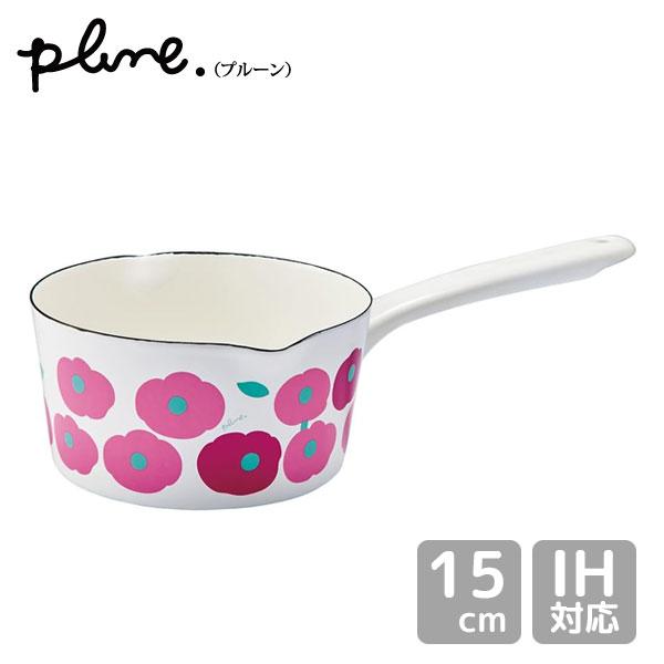 ホーローミルクパン 15cm もこもこお花 ピンク Plune. YJM-107 豊琺瑯