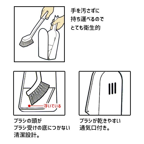 トイレケース ブラシ付 植毛 ホワイト オーエ スリフト / 日本製 トイレブラシ ケース付き 掃除 抗菌 防カビ 白 Thrift /｜yacom-tokyo｜05