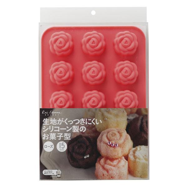お菓子型 (ローズ) 15個取 シリコーン製 貝印 DL6249 / トレー お菓子型 (ローズ) 15個取 シリコーン製 貝印 DL6249 / トレー