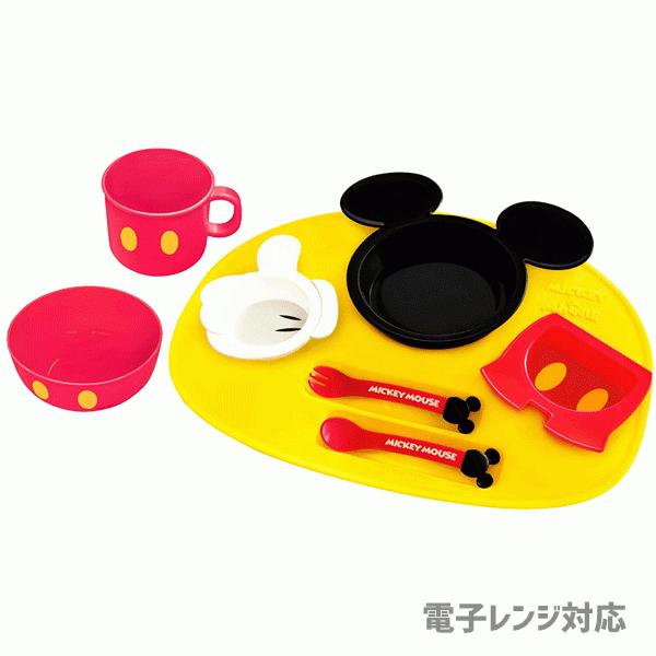 食器セット ベビー用 ミッキーマウス アイコン ディズニー 錦化成 / 日本製 電子レンジ対応 子ども用 食器 スプーン フォーク 片手コップ 茶碗 ギフト 出産祝い｜yacom-tokyo｜02